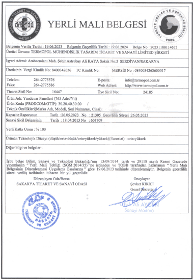 sakarya ticaret sanayiodası belgesi