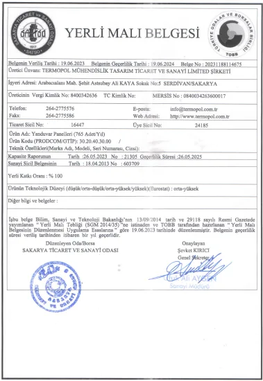 Ticaret ve Sanayi Odası belgesi sakarya ticaret sanayiodası belgesi